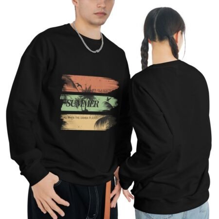 Unisex round neck sweater printed top
