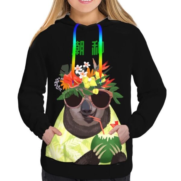Women's printed top women's hooded sweater women's clothing