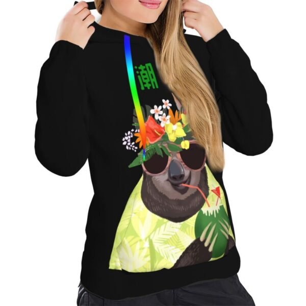 Women's printed top women's hooded sweater women's clothing